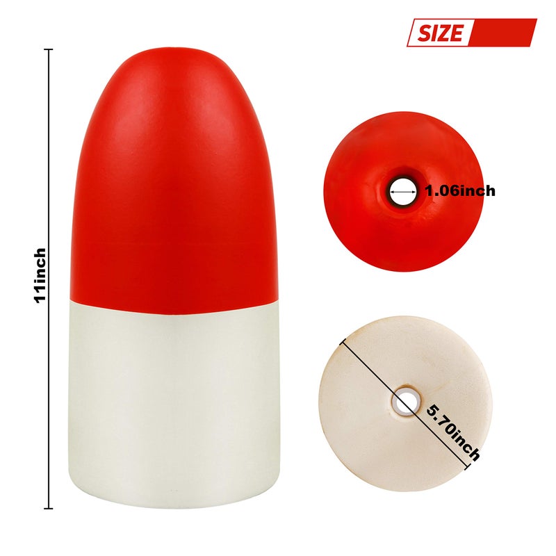 Shaddock Fishing Crab Fishing Trap Floats Buoy - Kayak Outrigger Stabilizer Crab Pot Markers 5x11 6x14 7x14 inch Red/White - Image 2
